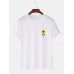 Mens Sunflower Print Round Neck Short Sleeve T  Shirt