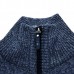 Men’s Casual Business Woolen Zipper Stand Collar Sweaters Patchwork Contrast Color Pullover