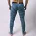 Mens Fall Winter Striped Thermal Pants Long Johns Pajamas