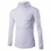 Mens Casual Turtleneck Knitted Sweater Solid Color Slim Fit Pullover Sweater