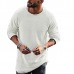 Fashion Men’s Knitting Solid Color O  Neck T  shirt Long  Sleeved Regular Fit Casual T  shirt