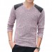 Autumn Men’s Fashion V  collar Pullovers Sweater Solid Color Slim Fit Casual Knit Sweater