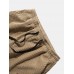 Mens Letter Print Corduroy Drawstring Elastic Cuffed Pants With Pocket